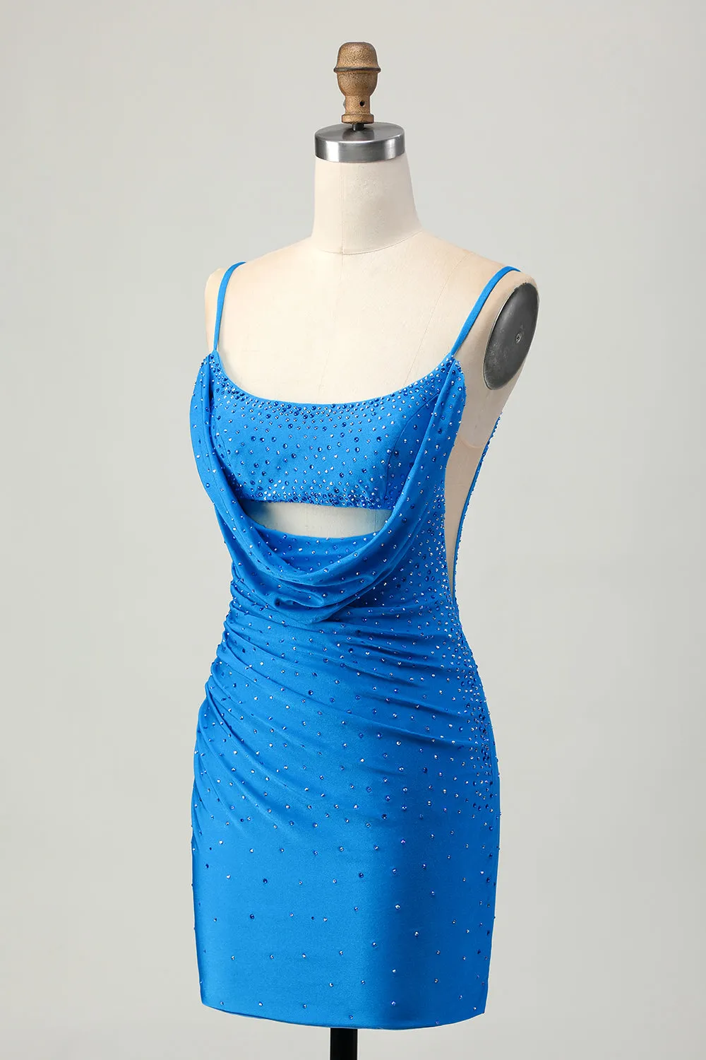 Tight Cut Out Short Blue Homecoming Dress with Beading sold by Wedtrend product image thumbnail 5