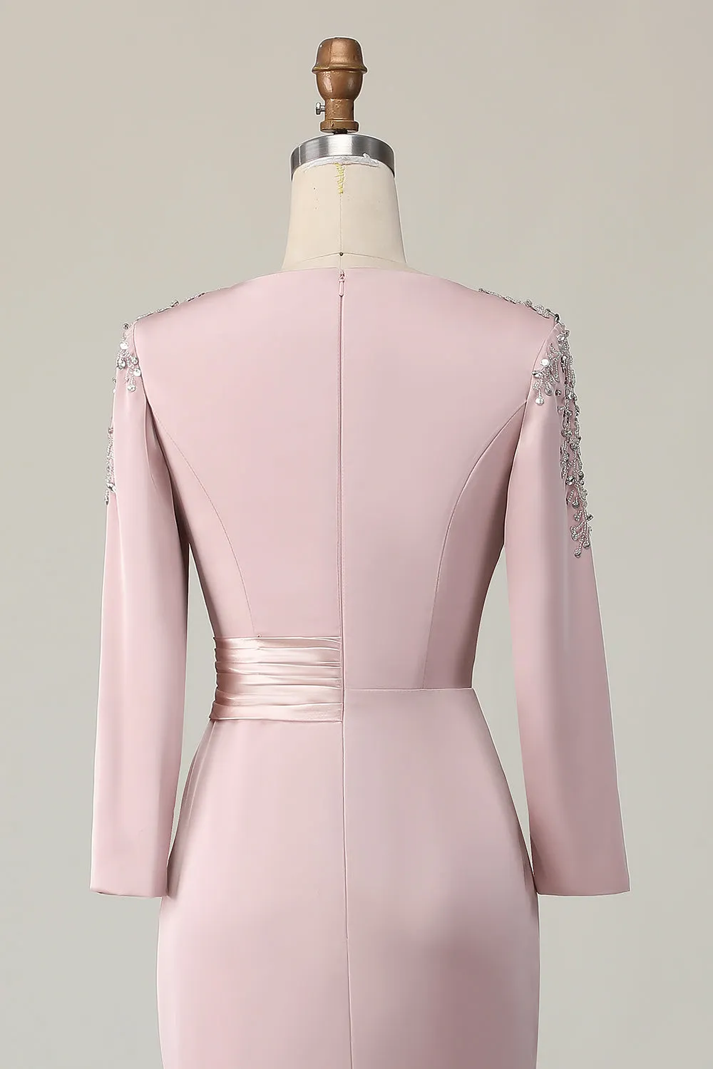 Blush Lace Sheath Long Sleeves Mother Of The Bride Dress sold by Wedtrend product image thumbnail 5