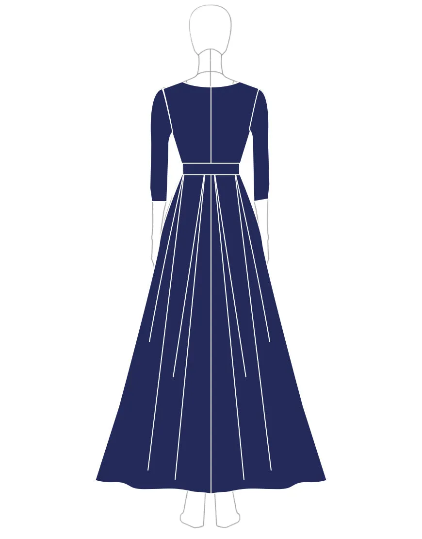 Sparkly Navy A Line Sequin Long Mother of The Bride Dress with Long Sleeves sold by Wedtrend product image thumbnail 2