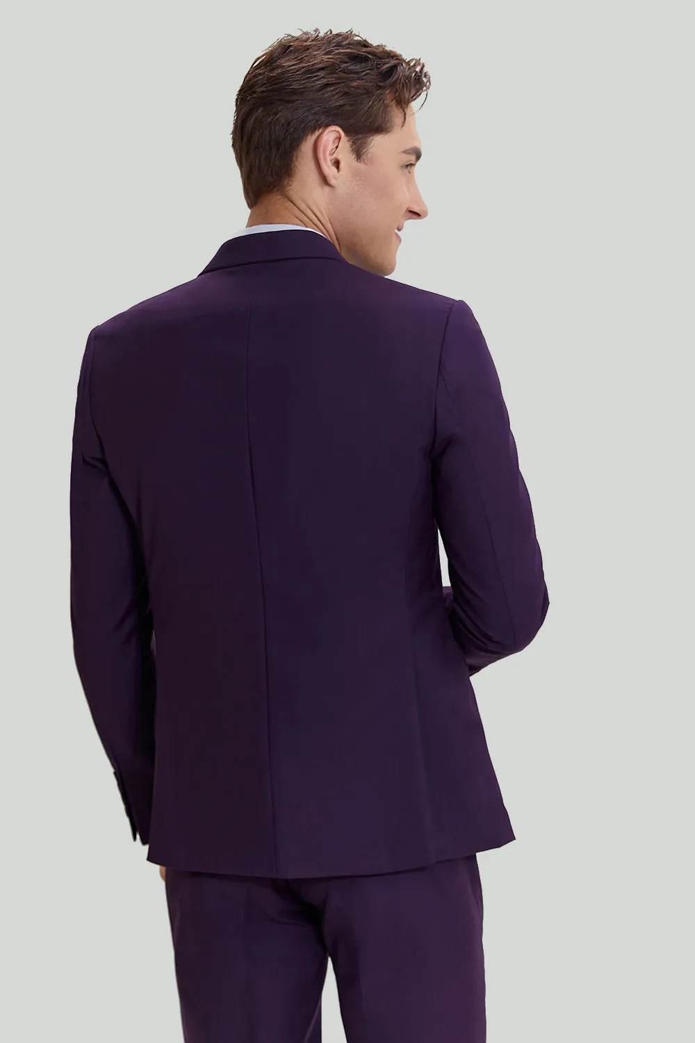 Men's Purple Notched Lapel 3 Piece One Button Suits sold by Wedtrend product image thumbnail 2