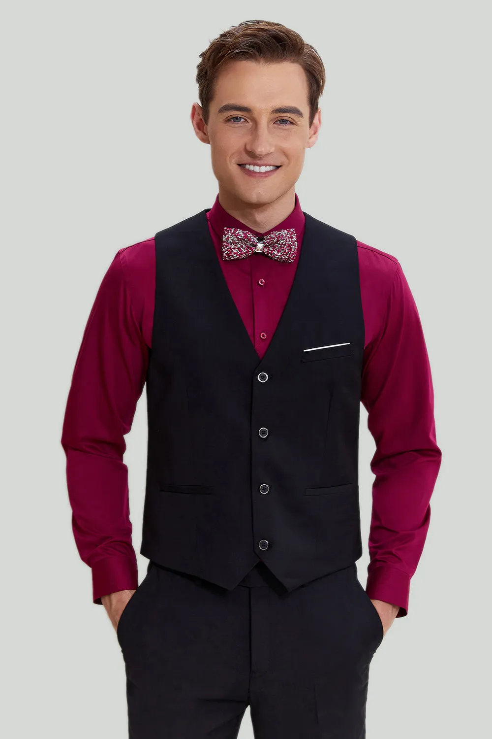Men's Black 3 Piece Slim Fit Shawl Lapel Wedding Suit sold by Wedtrend product image thumbnail 5