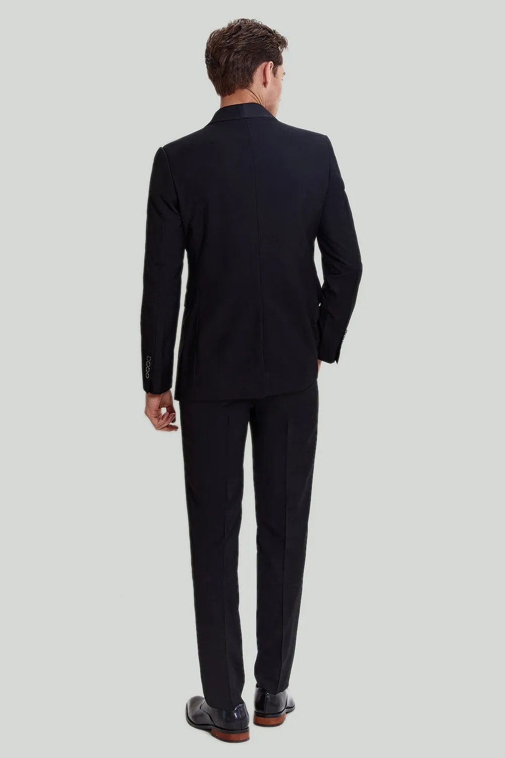 Men's Black 3 Piece Slim Fit Shawl Lapel Wedding Suit sold by Wedtrend product image thumbnail 2