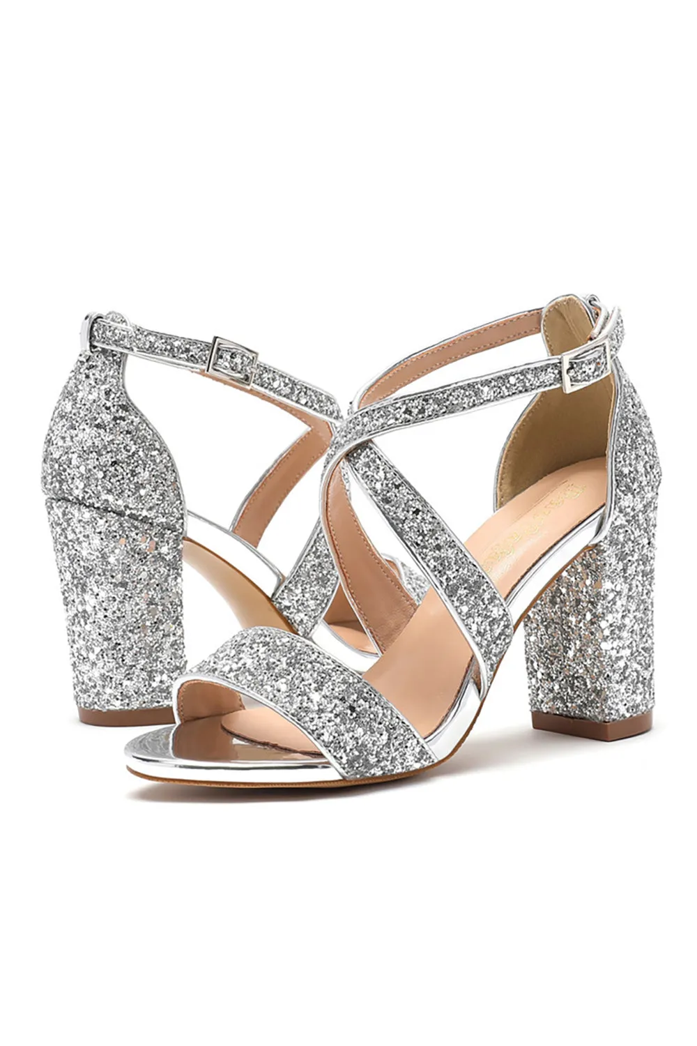 Golden High Heel Sandal Ankle Strap sold by Wedtrend product image thumbnail 5