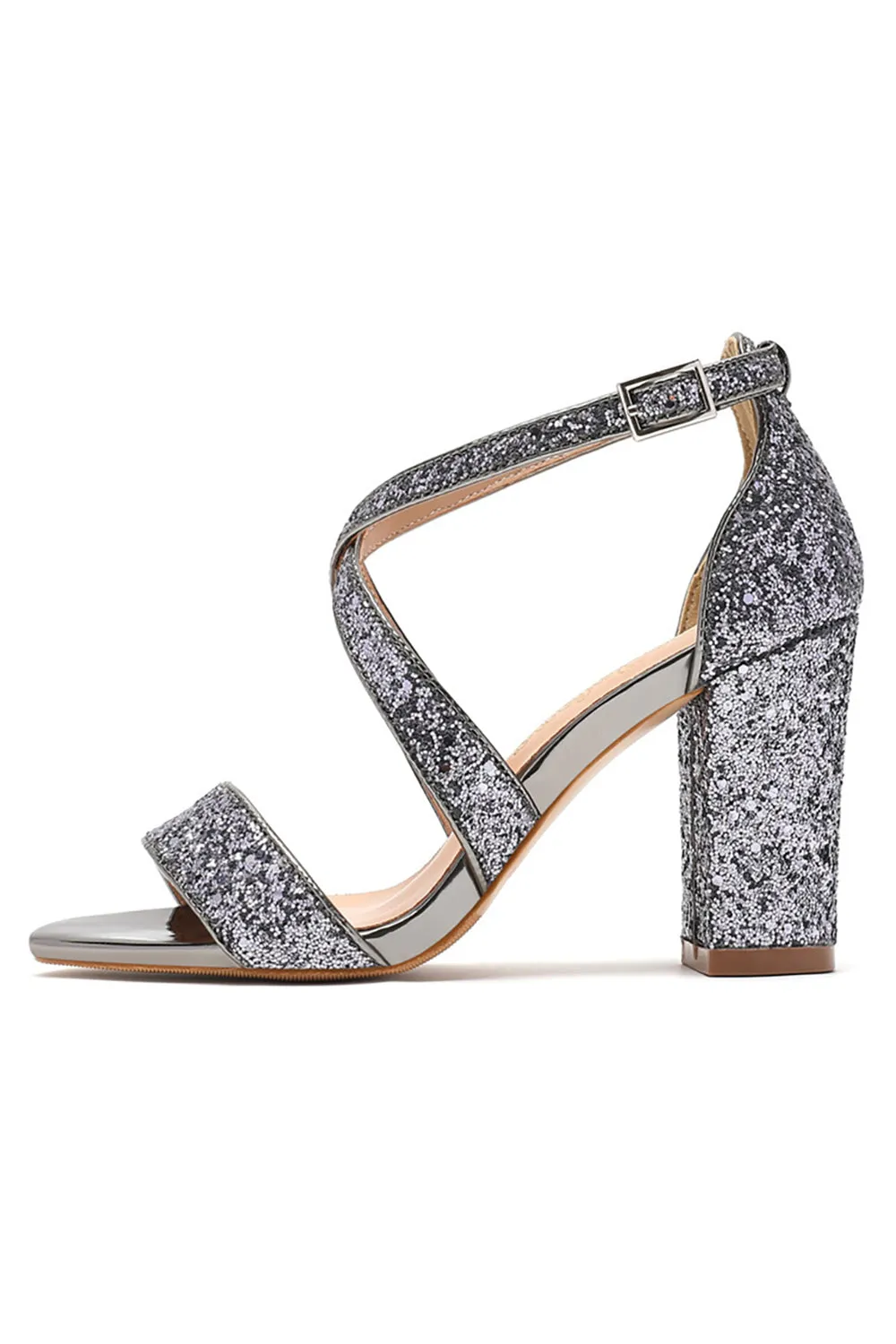 Golden High Heel Sandal Ankle Strap sold by Wedtrend product image thumbnail 4