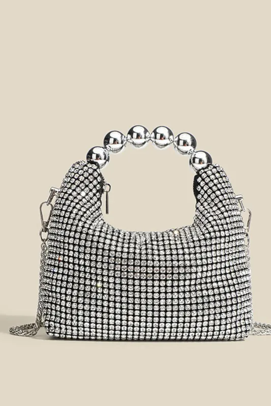 Sparkling Banquet Bag Diamond Handbag Boston Bag Pearl Hand Bracelet Crossbody Bag sold by Wedtrend
