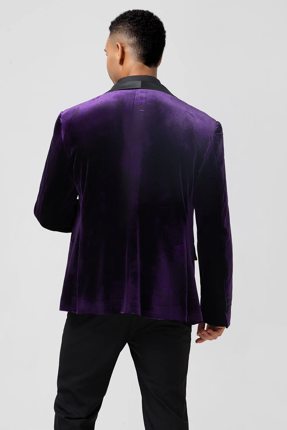 Men's Dark Purple Shawl Lapel One Button Prom Blazer sold by Wedtrend product image thumbnail 2