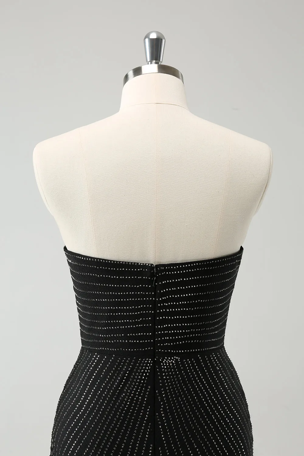 Sparkly Black Tight Strapless Short Homecoming Dress with Beading sold by Wedtrend product image thumbnail 5