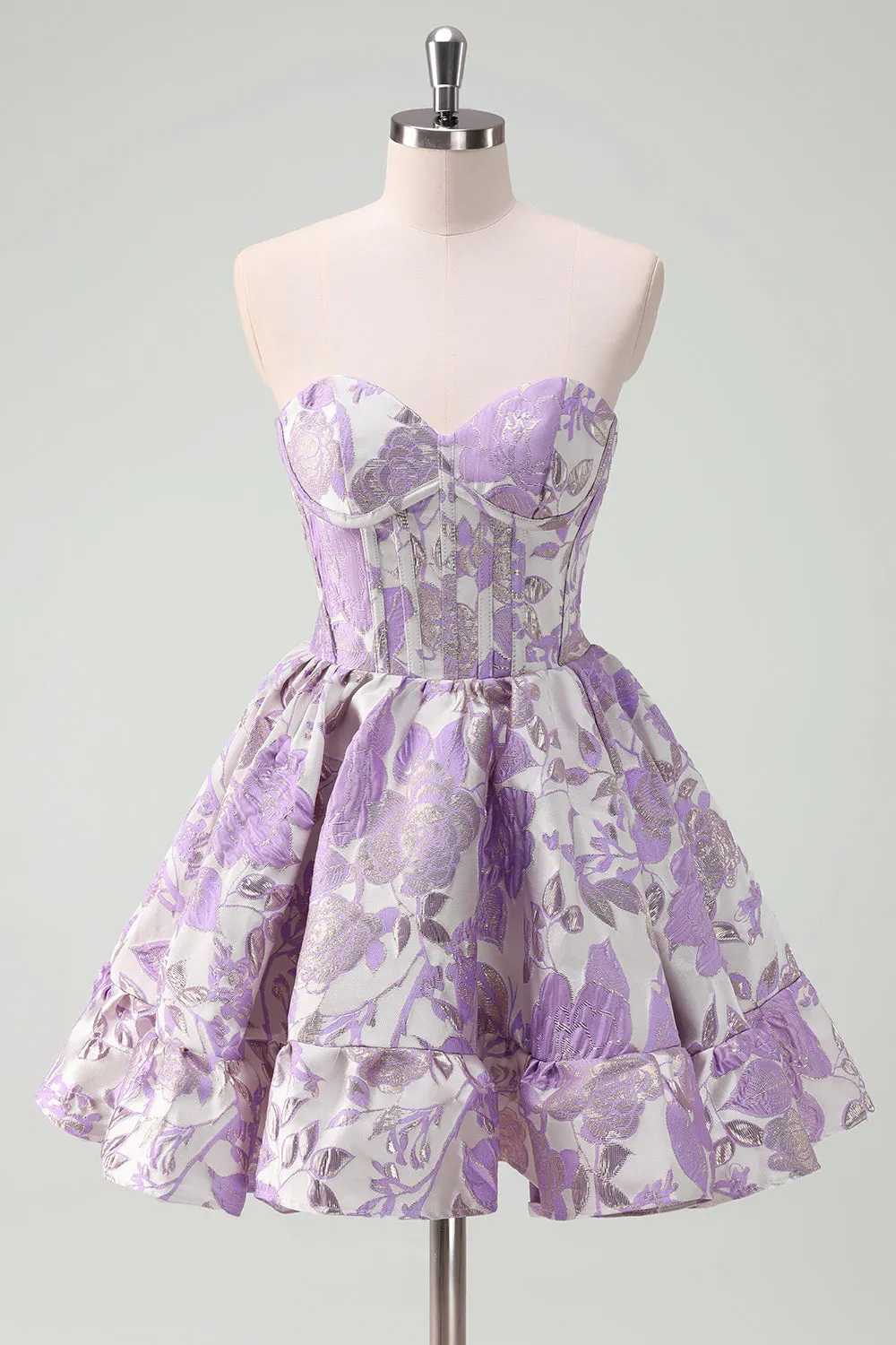 Cute Ball Gown Sweetheart Satin Homecoming Dress with Ruffle sold by Wedtrend