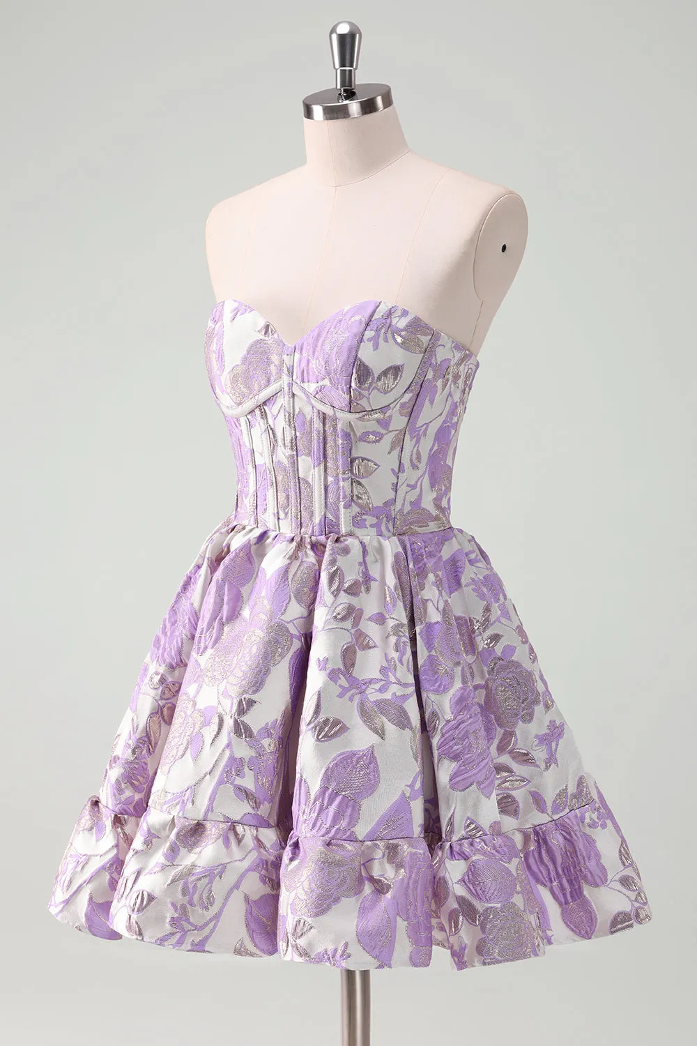 Cute Ball Gown Sweetheart Satin Homecoming Dress with Ruffle sold by Wedtrend product image thumbnail 3