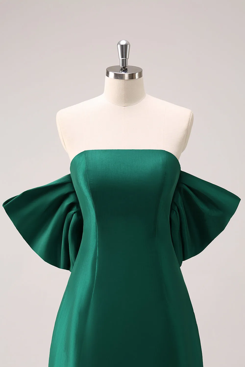 Dark Green A Line Strapless Short Homecoming Dress with Bow sold by Wedtrend product image thumbnail 4