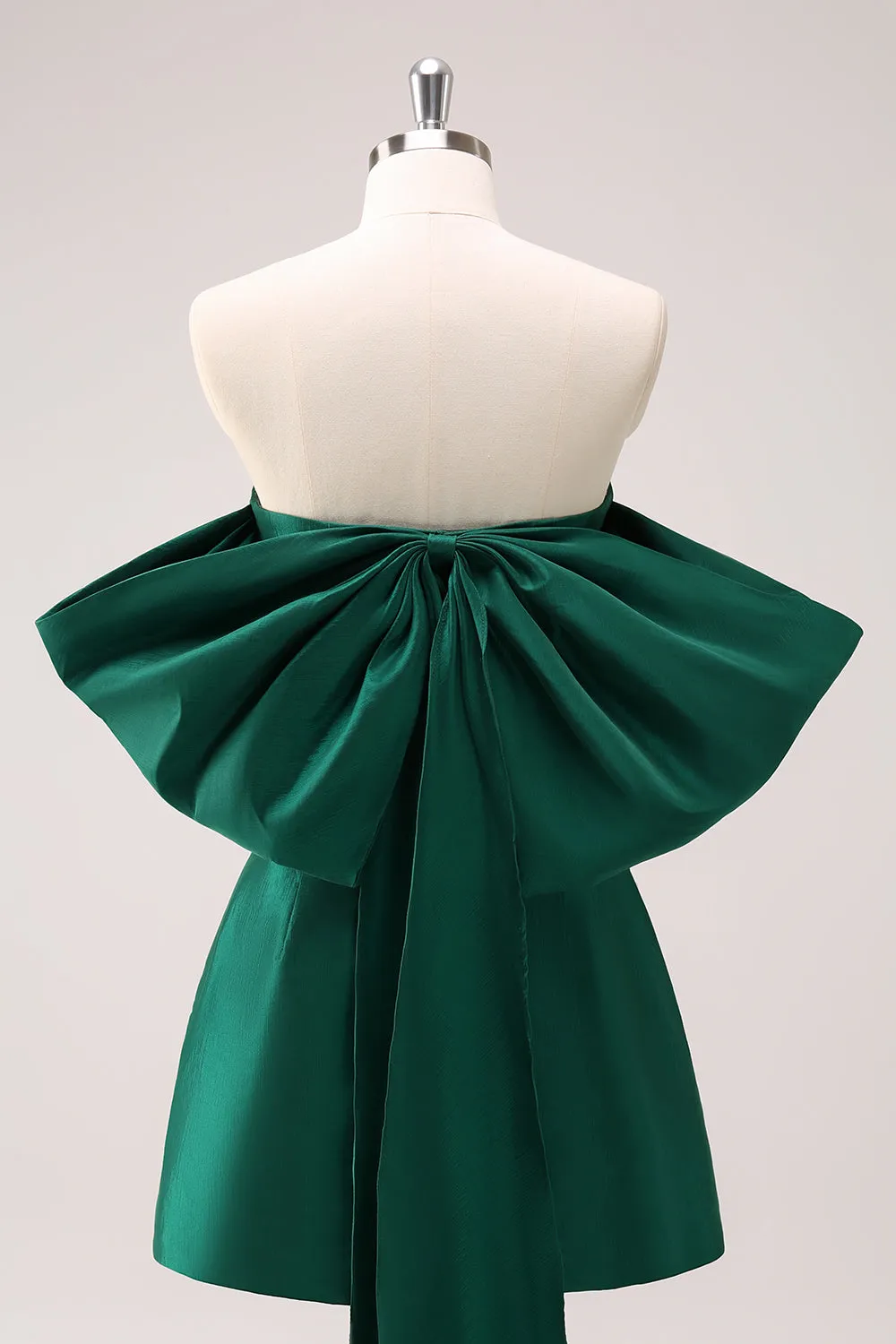 Dark Green A Line Strapless Short Homecoming Dress with Bow sold by Wedtrend product image thumbnail 5