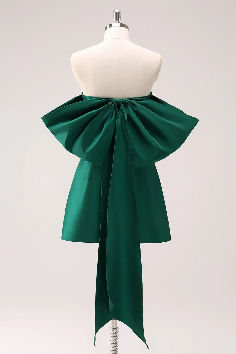 Dark Green A Line Strapless Short Homecoming Dress with Bow sold by Wedtrend product image thumbnail 2
