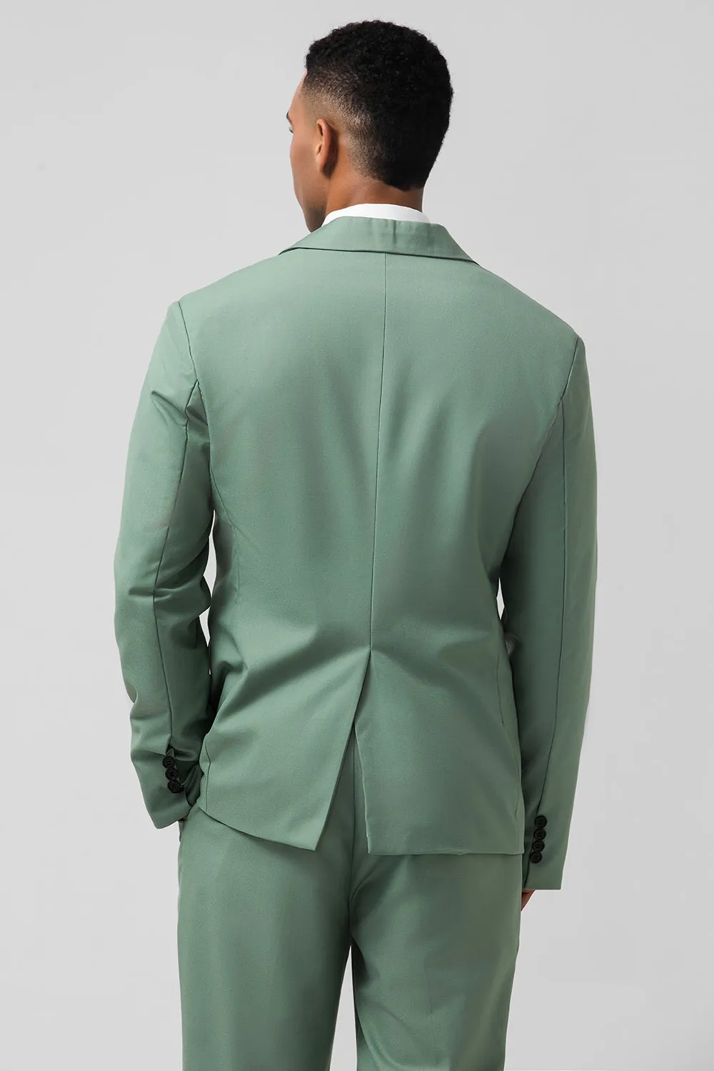 Men's Grey Green Notch Lapel Single Breasted 2 Piece Prom Suits sold by Wedtrend product image thumbnail 2