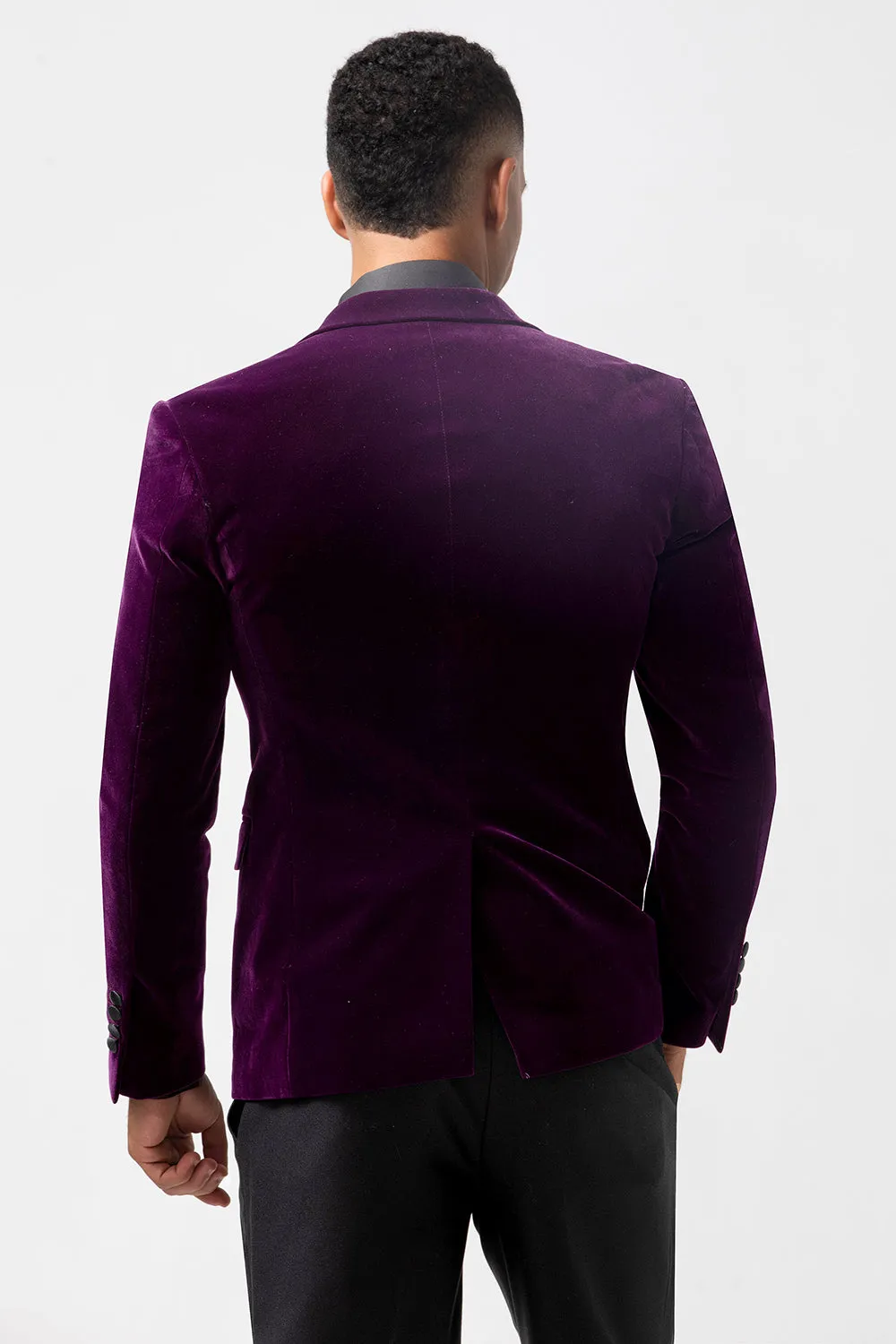 Men's Dark Purple Peak Lapel One Button 2 Piece Wedding Suits sold by Wedtrend product image thumbnail 2