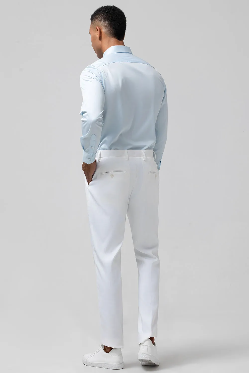 Men's Light Blue Floral Peak Lapel One Button 2 Piece Wedding Suits sold by Wedtrend product image thumbnail 5