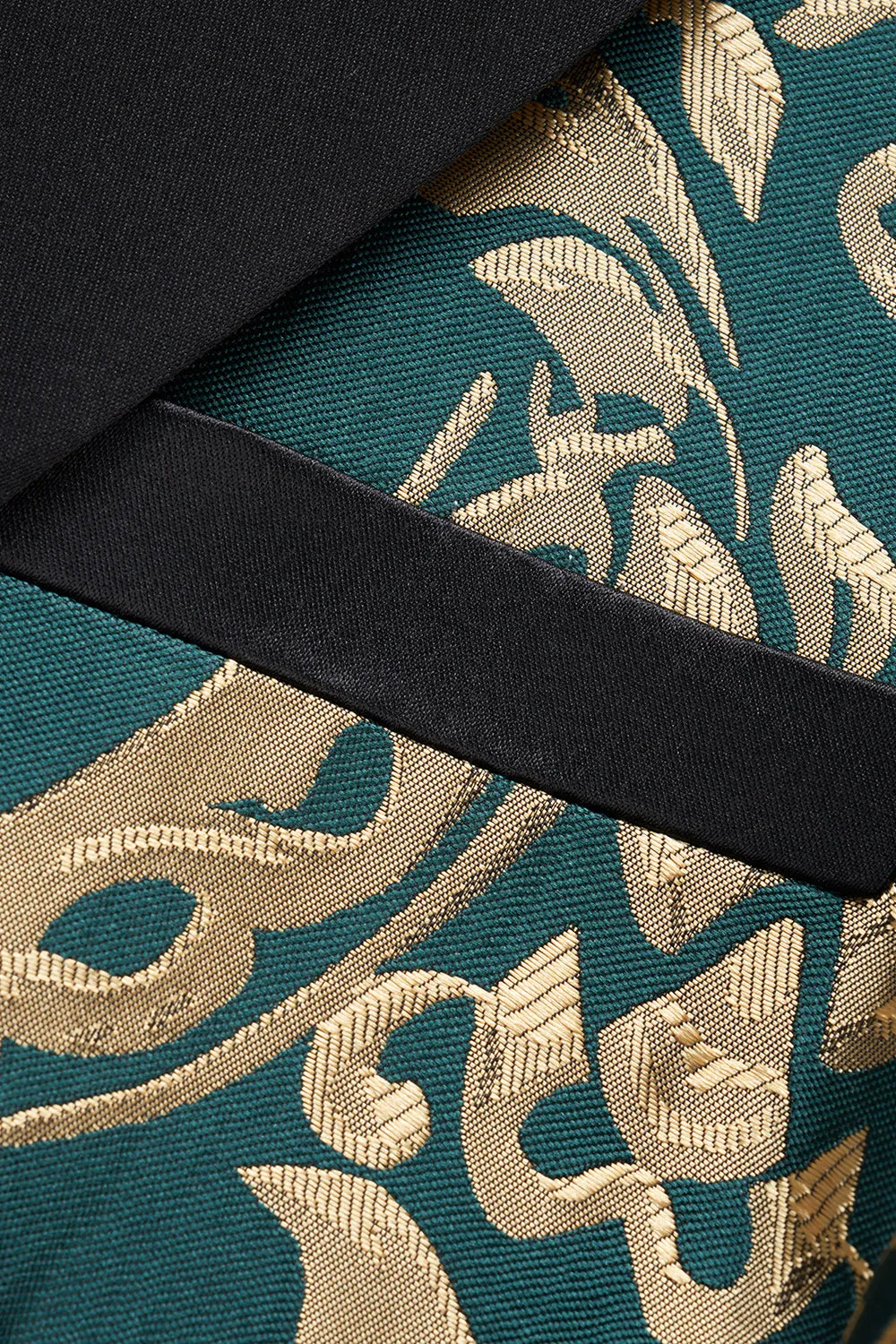 Men's Dark Green Shawl Lapel One Button Jacquard Prom Blazer sold by Wedtrend product image thumbnail 5