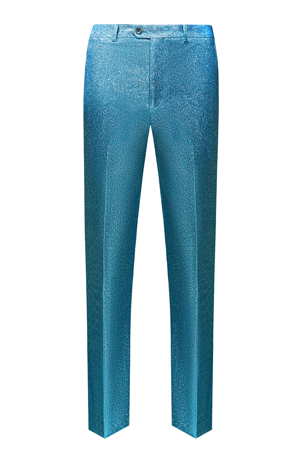 Men's Peacock Blue Sparkly Peak Lapel One Button 2 Piece Prom Suits sold by Wedtrend product image thumbnail 4