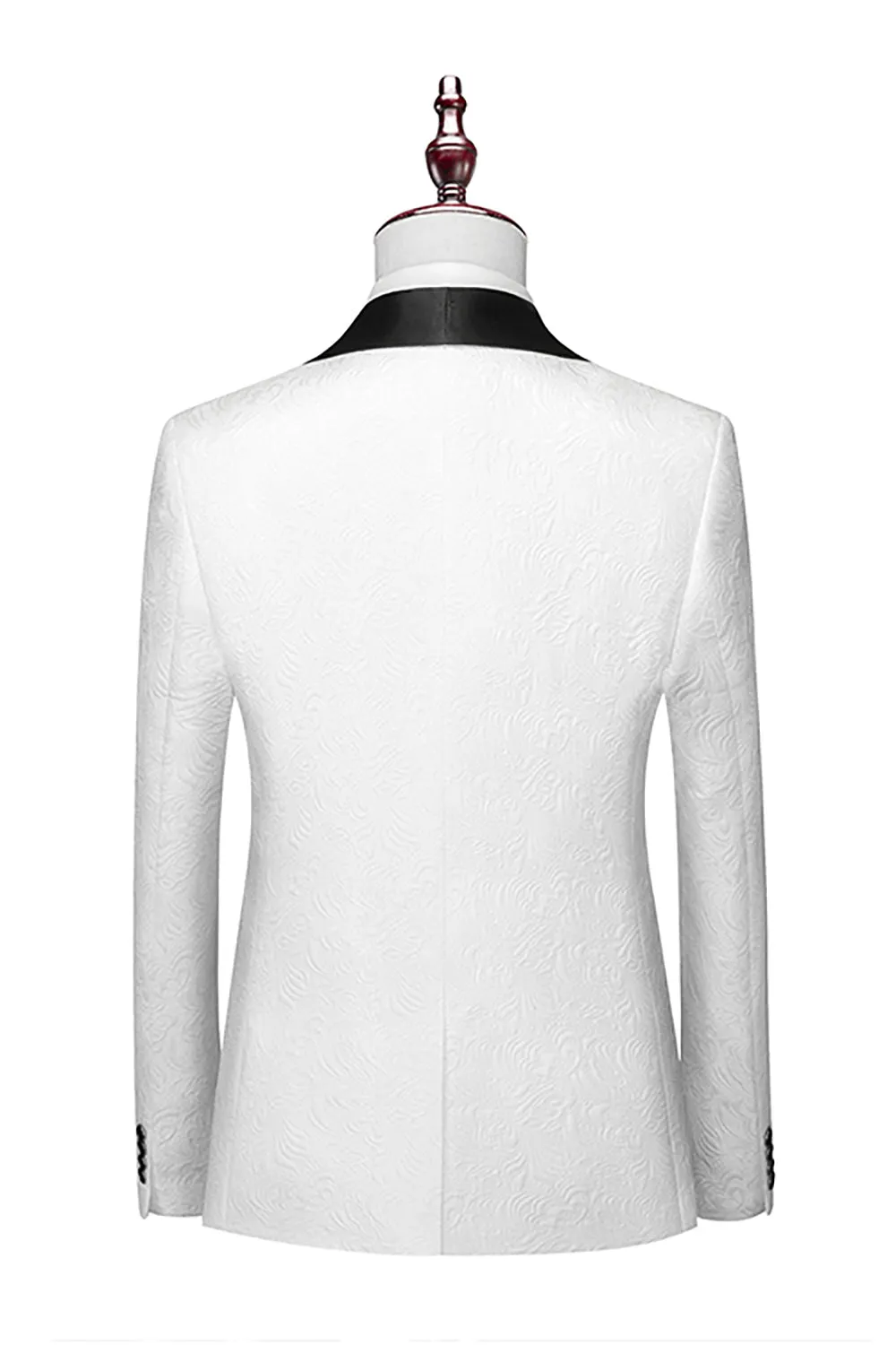 Men's Shawl Lapel White Slim Fit Three-Piece Wedding Suits sold by Wedtrend product image thumbnail 2