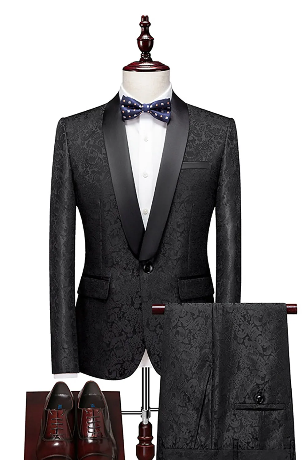 Men's Jacquard 2-Piece Shawl Lapel One Button Wedding Suits sold by Wedtrend