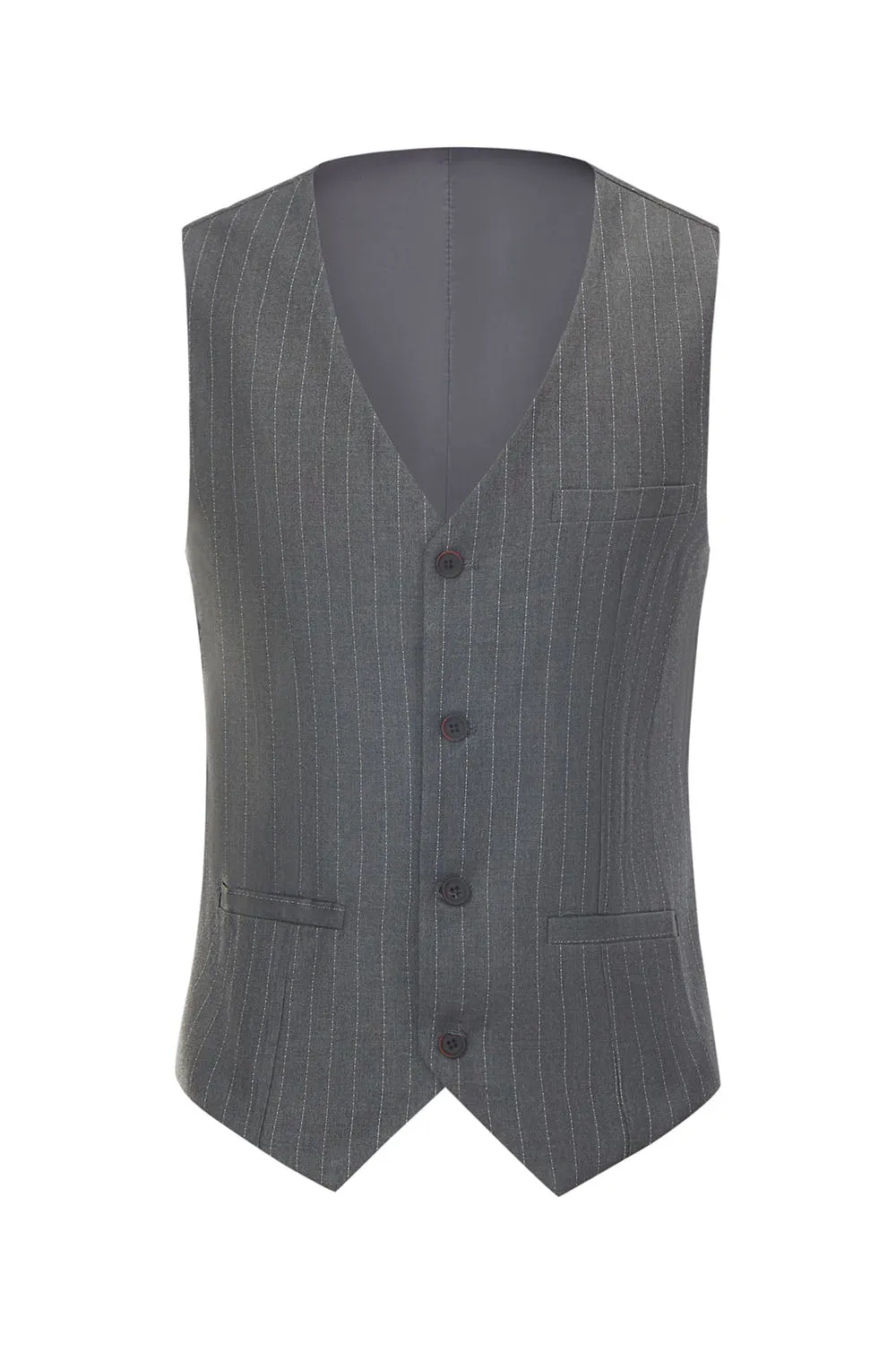 Men's Grey 3-Piece Notched Lapel Slim Fit Wedding Suits sold by Wedtrend product image thumbnail 5