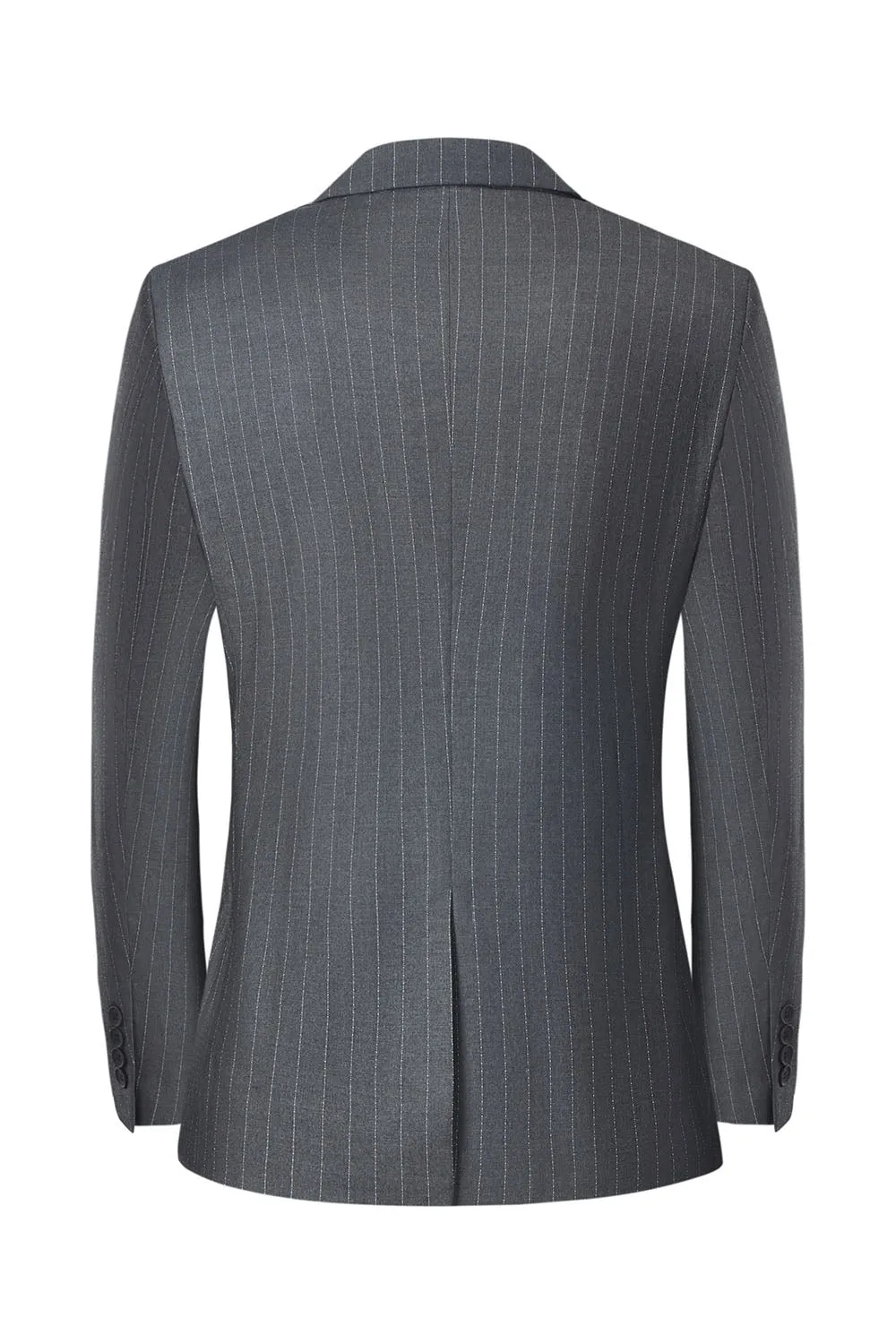 Men's Grey 3-Piece Notched Lapel Slim Fit Wedding Suits sold by Wedtrend product image thumbnail 2