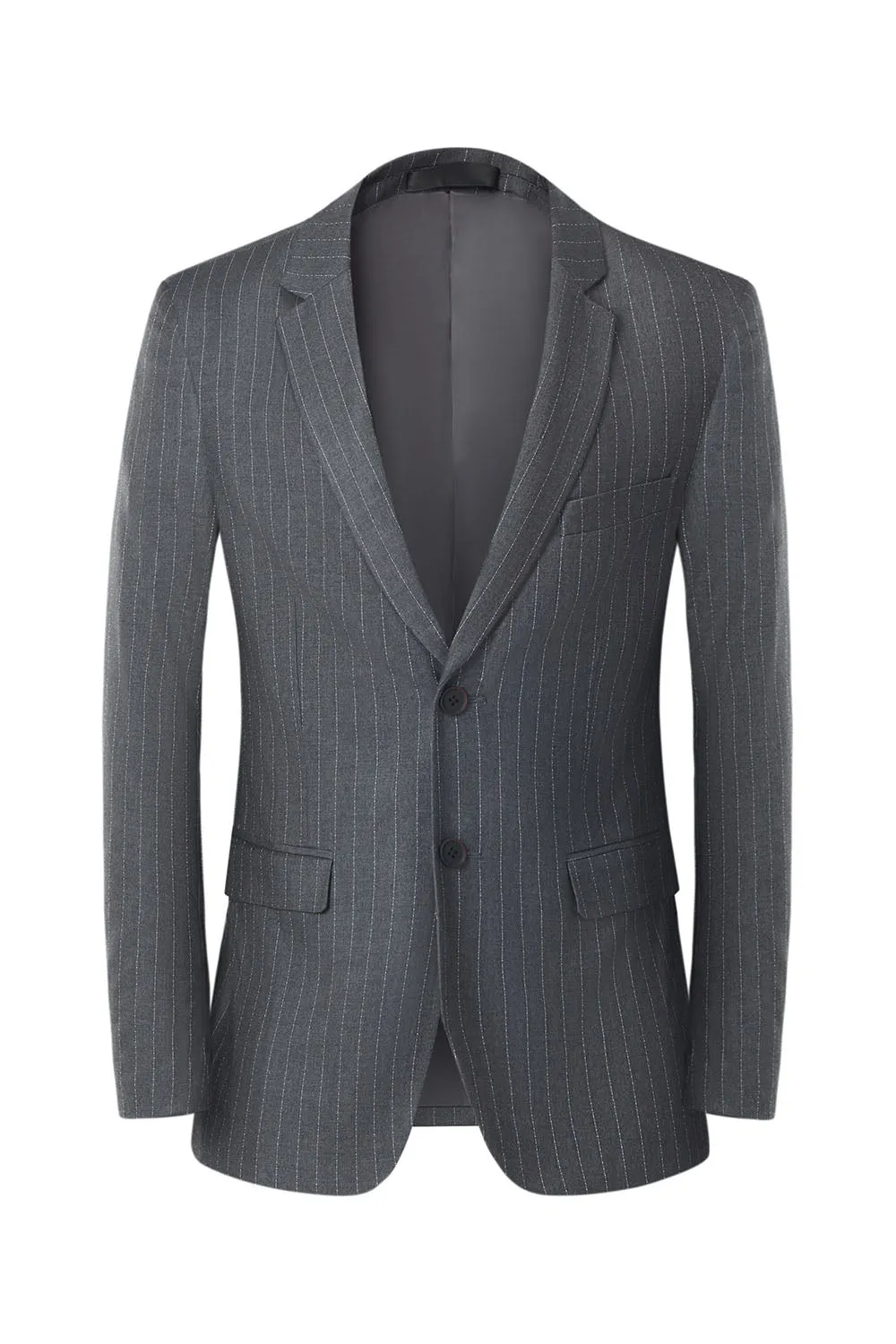 Men's Grey 3-Piece Notched Lapel Slim Fit Wedding Suits sold by Wedtrend product image thumbnail 3