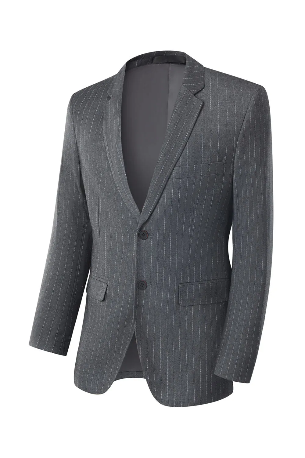 Men's Grey 3-Piece Notched Lapel Slim Fit Wedding Suits sold by Wedtrend product image thumbnail 4