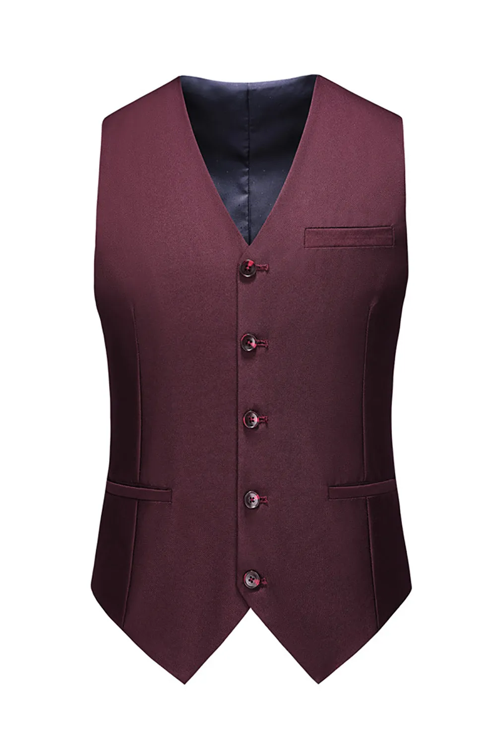 Men's Burgundy Silm Fit Notched Lapel Two Buttons Wedding Suits sold by Wedtrend product image thumbnail 5