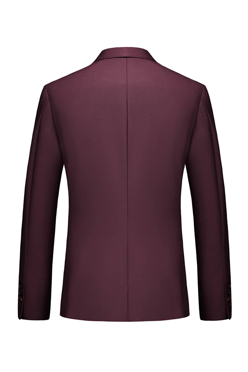 Men's Burgundy Silm Fit Notched Lapel Two Buttons Wedding Suits sold by Wedtrend product image thumbnail 2