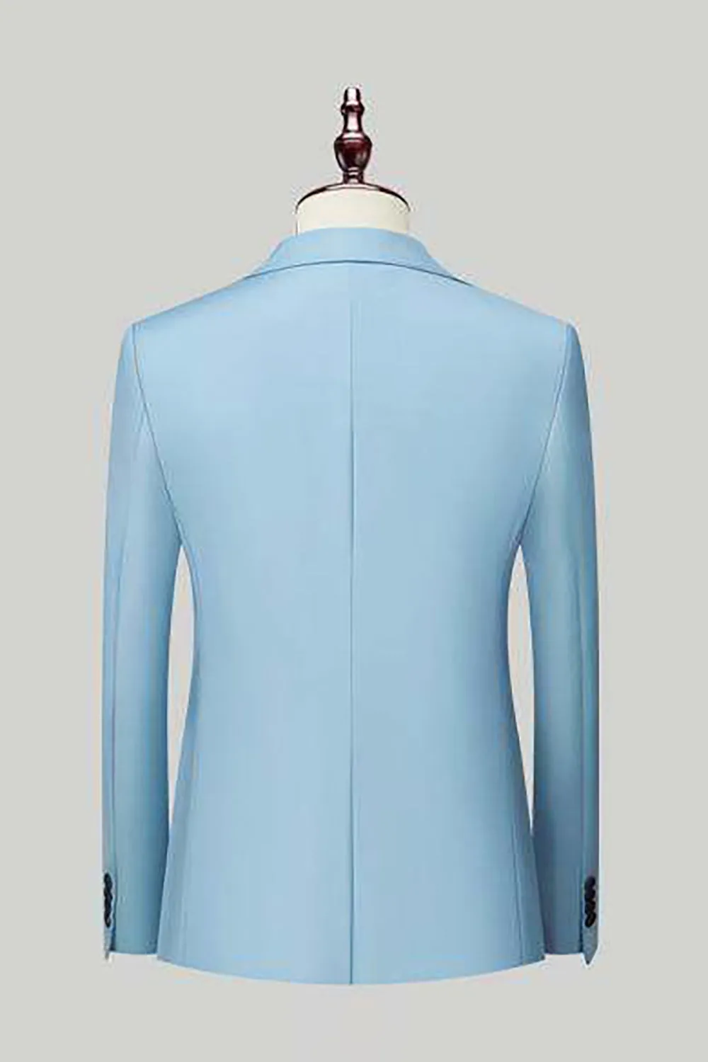 Men's Light Blue Silm Fit 3-Piece Wide Peak Lapel One Button Wedding Suits sold by Wedtrend product image thumbnail 4