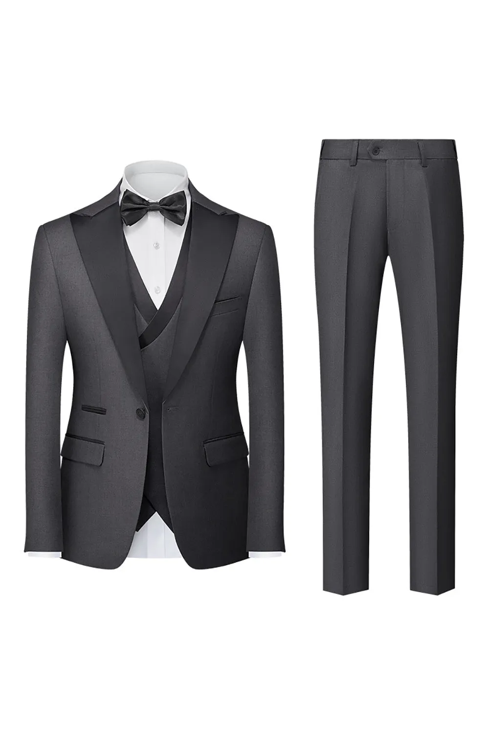 Men's Light Blue Silm Fit 3-Piece Wide Peak Lapel One Button Wedding Suits sold by Wedtrend product image thumbnail 5