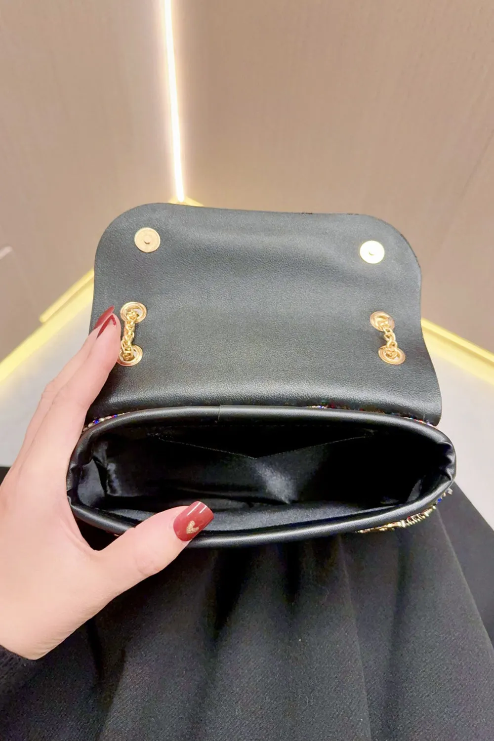 Stylish Crossbody Bag,Dinner Bag,Diamond-Encrusted Hand Bag,Delicate Women's Bag sold by Wedtrend product image thumbnail 4