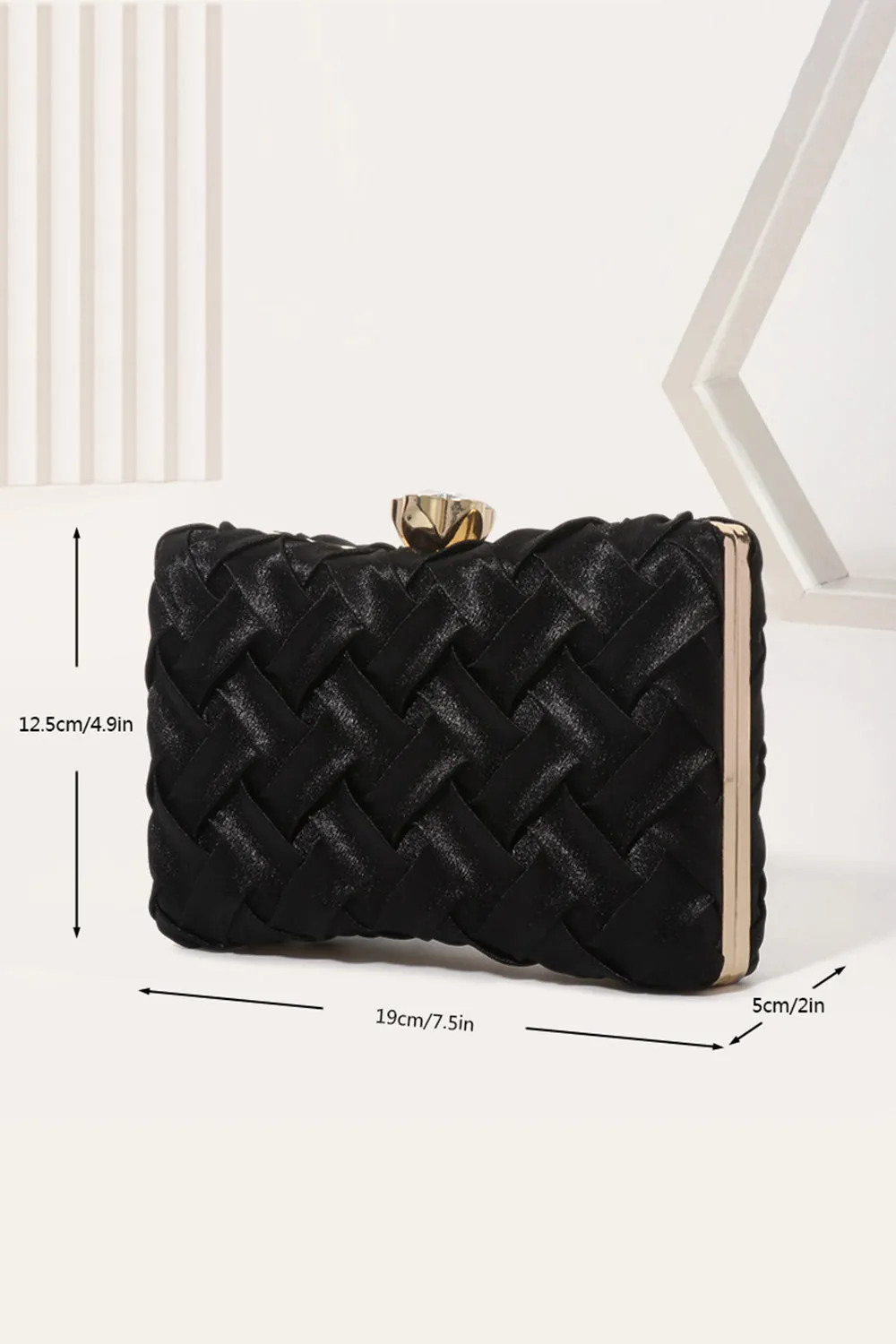 Elegant Black Satin Wedding Clutch Purses sold by Wedtrend product image thumbnail 5