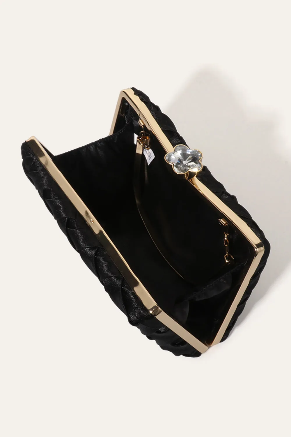 Elegant Black Satin Wedding Clutch Purses sold by Wedtrend product image thumbnail 4