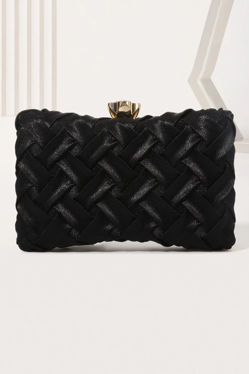 Elegant Black Satin Wedding Clutch Purses sold by Wedtrend