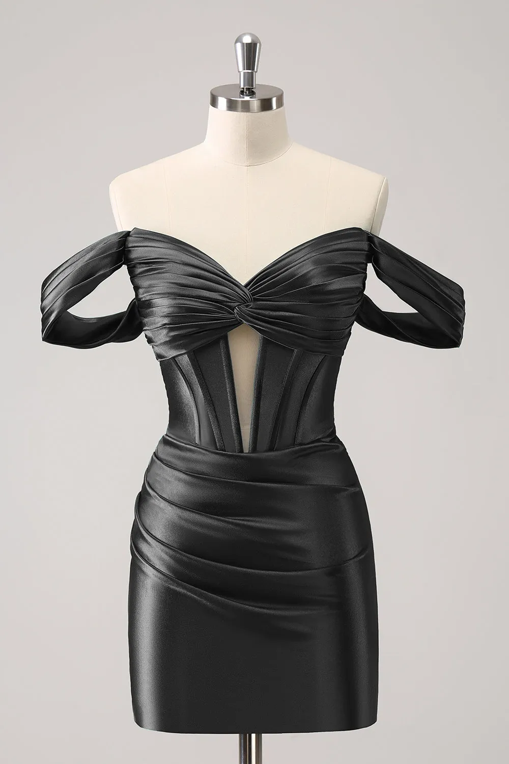 Stylish Tight Off The Shoulder Cut Out Ruched Corset Homecoming Dress sold by Wedtrend product image thumbnail 5