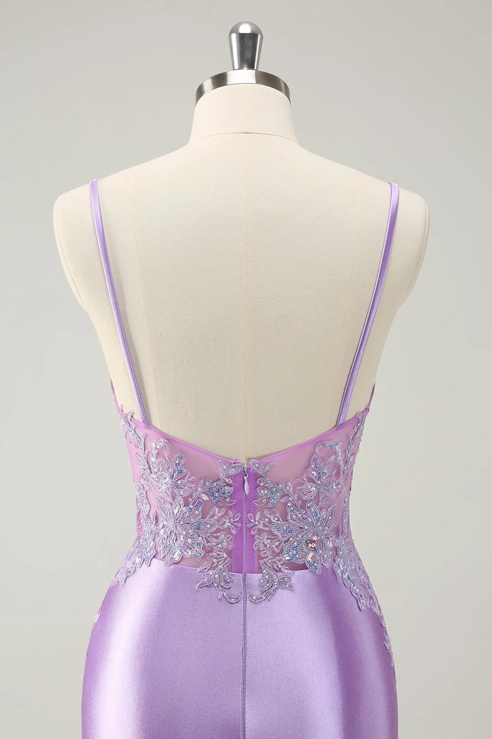 Gorgeous Lilac Bodycon Spaghetti Straps Short Homecoming Dress with Sequins sold by Wedtrend product image thumbnail 5