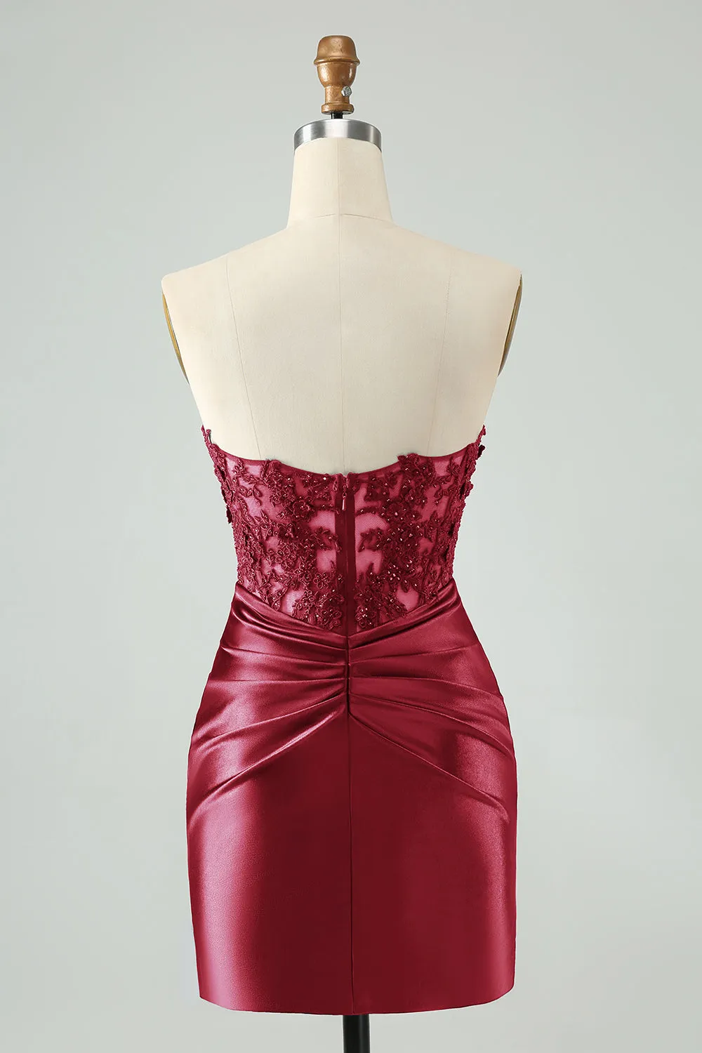 Sexy Bodycon Fuchsia Sweetheart Corset Hollow Out Beaded Short Homecoming Dress sold by Wedtrend product image thumbnail 4