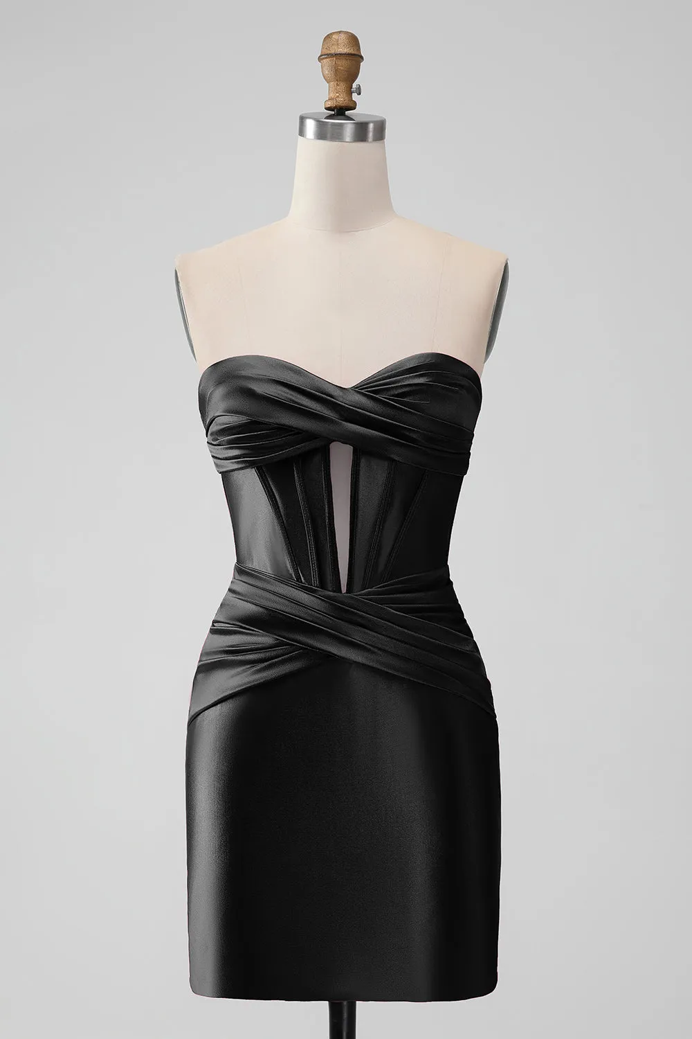 Dark Green Bodycon Sweetheart Pleated Corset Short Homecoming Dress sold by Wedtrend product image thumbnail 3