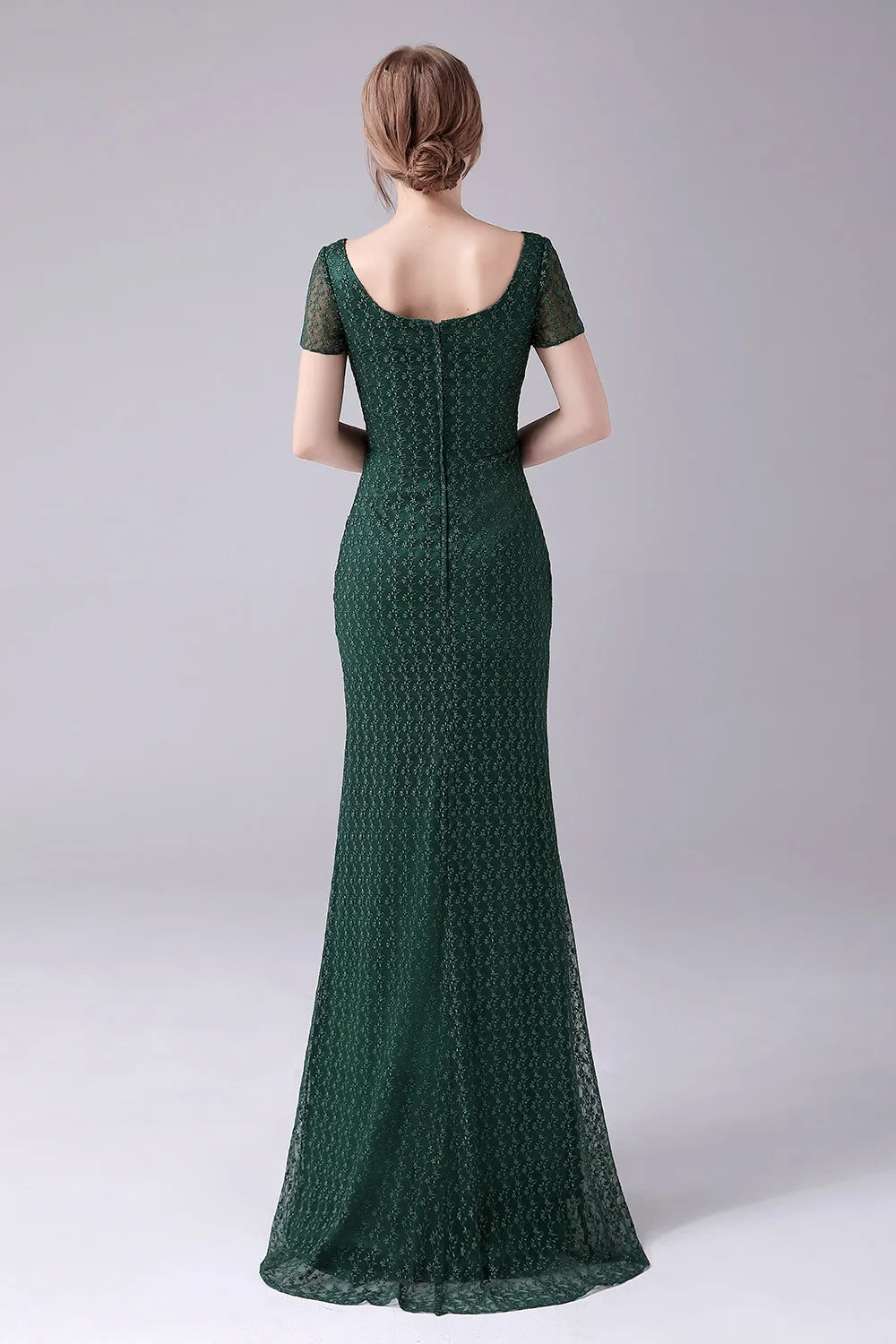 Dark Green Mermaid Square Neck Long Mother Of the Bride Dress sold by Wedtrend product image thumbnail 2