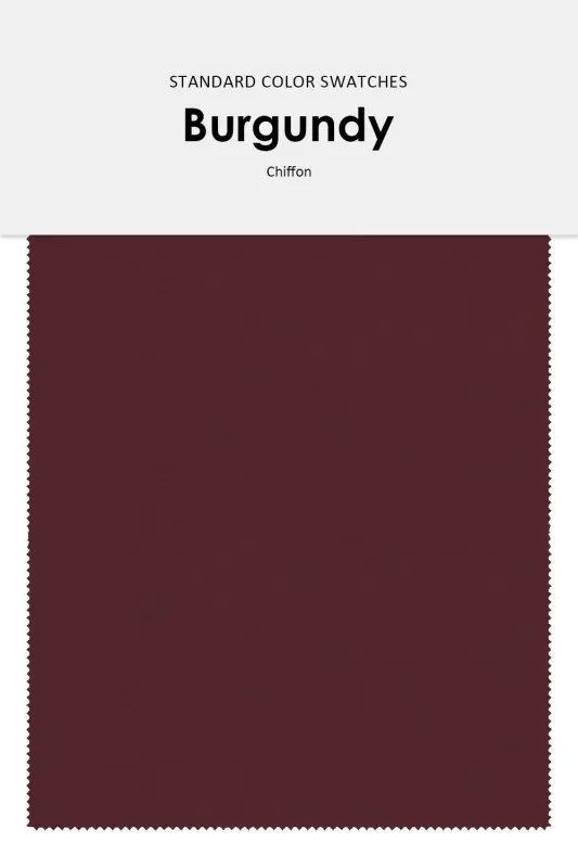 Burgundy Chiffon Fabric sold by Wedtrend