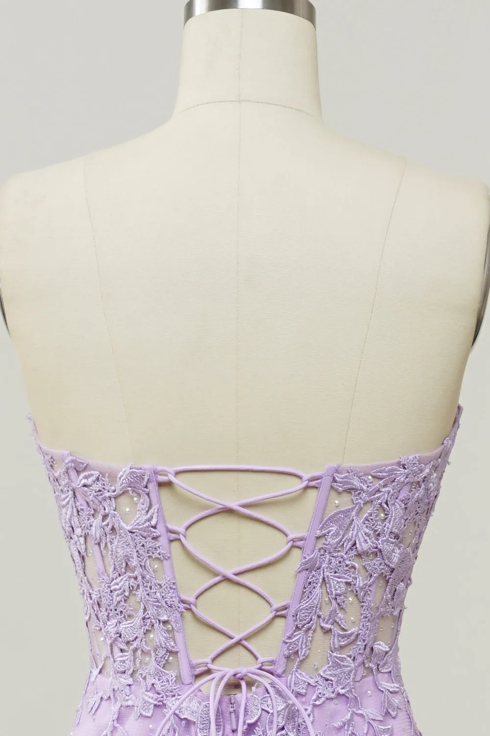 Purple Mermaid Sweetheart Neck Prom Dress With Appliques sold by Wedtrend product image thumbnail 5