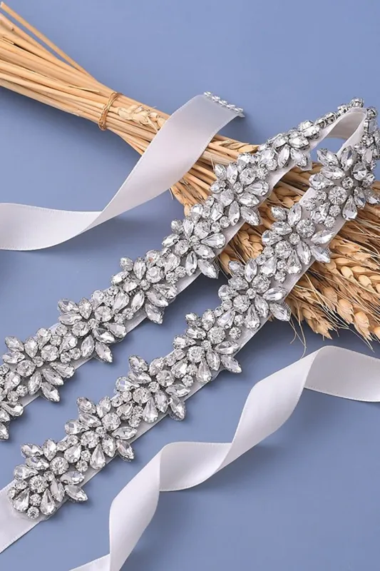Beautiful Satin Sash With Rhinestones made by Wedtrend