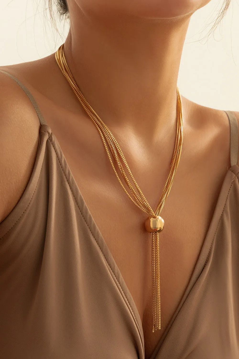 Multi-Layered Chain Ball Necklace sold by Wedtrend