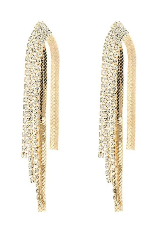 Golden Beaded Wedding Earrings made by Wedtrend
