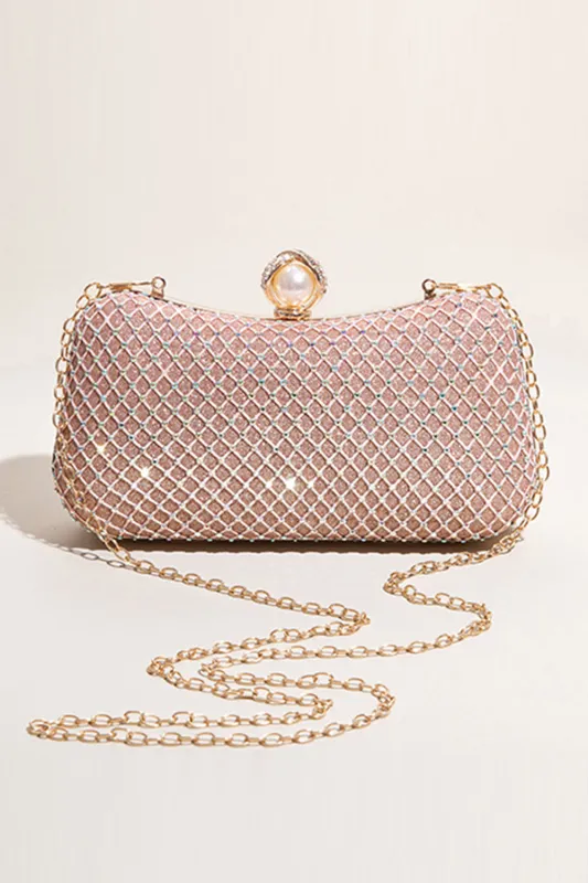 Glitter Blush Beaded Party Clutch sold by Wedtrend