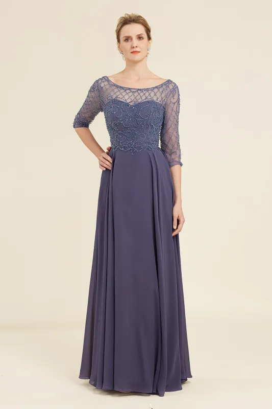 Sparkly Grey Blue Beaded Mother of the Bride Dress sold by Wedtrend