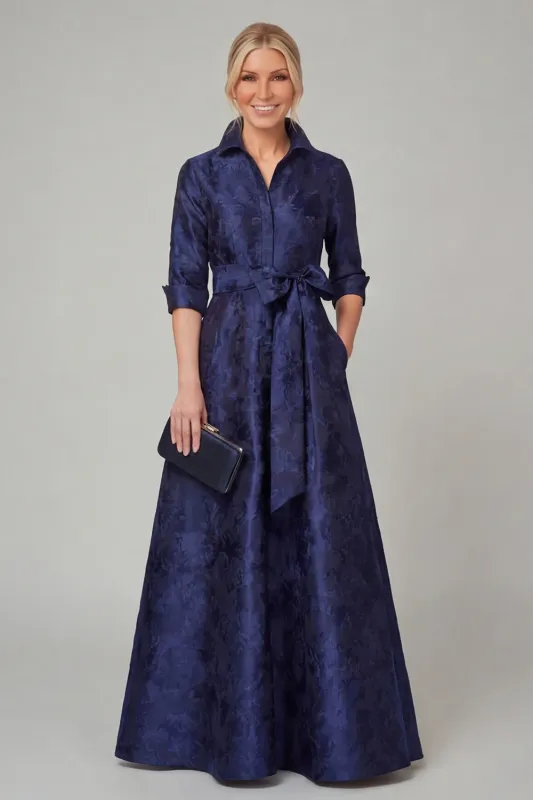 Sage Green Floral A Line Mother of the Bride Dress with Half Sleeves made by Wedtrend