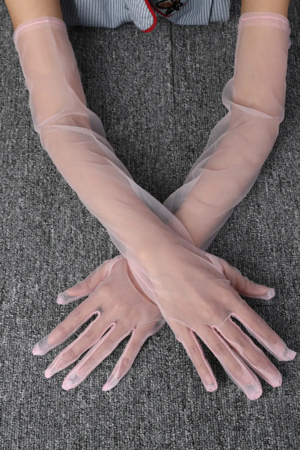 Black Sheer Long Evening Gloves sold by Wedtrend product image thumbnail 5