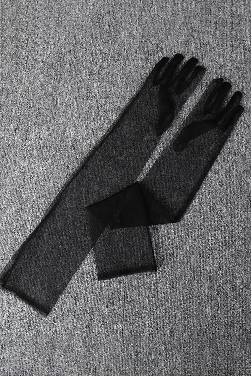 Black Sheer Long Evening Gloves sold by Wedtrend product image thumbnail 2
